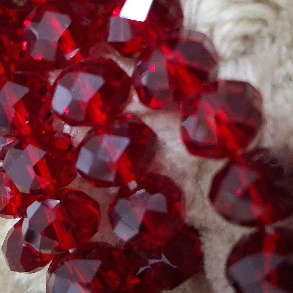 Double STRAND GARNET red Necklace - Picture 8 of 9